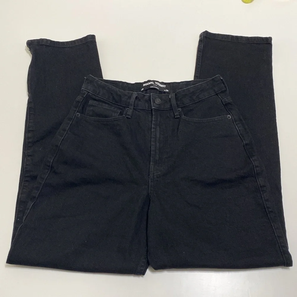 Social Tourist High Rise Ankle Zip Jeans